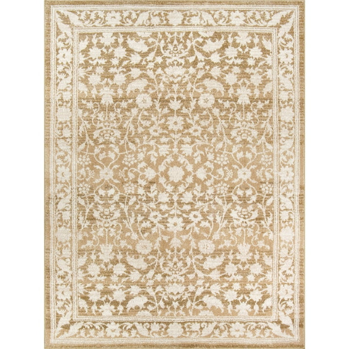 My Texas House Estelle 5'3" x 7' Gold White Floral Indoor Area Rug - new