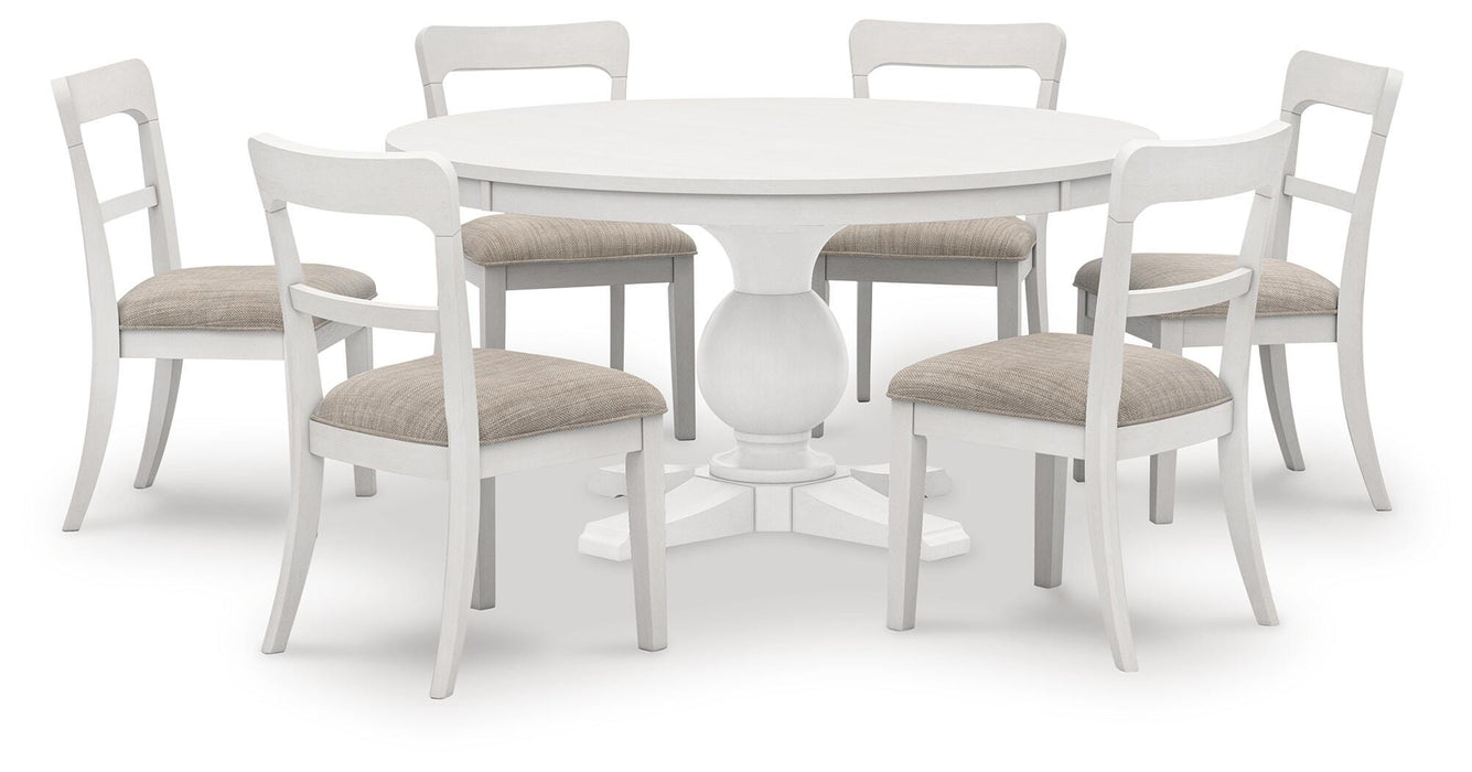 Chadworth White Chadworth Dining Table and 6 Chairs