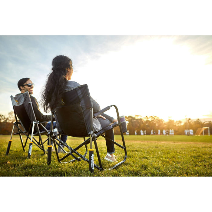 GCI Outdoor Freestyle Rocker Foldable Rocking Camp Chair, Black - new
