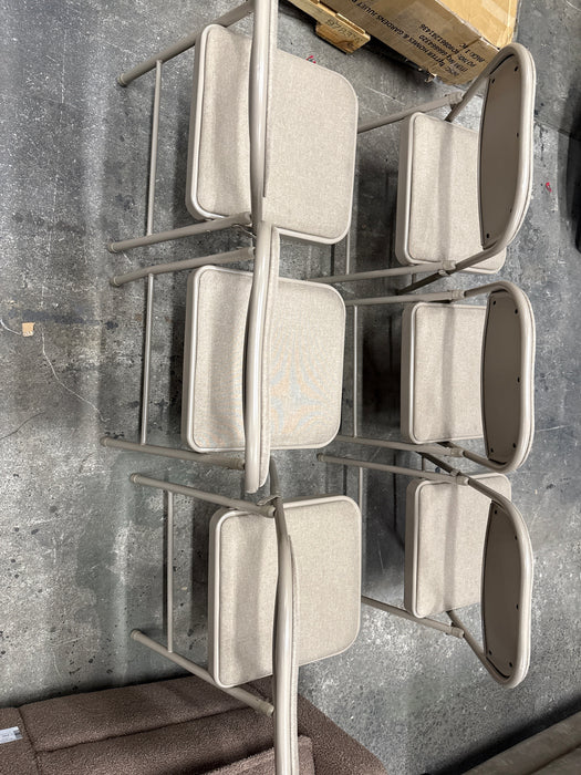 Fabric double padded folding chair- Courtyard Chicory ( Pack of 6 ) - new