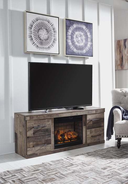 Derekson Multi Gray Derekson TV Stand with Electric Fireplace - Brand New