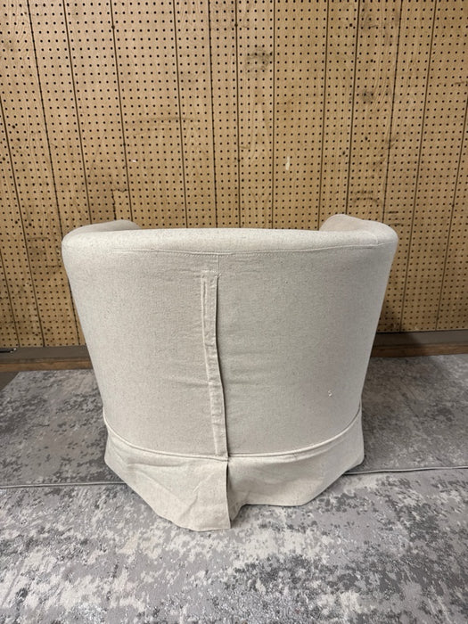 Noble House Celeste Natural Fabric Swivel Chair with Cover, Beige - open_box