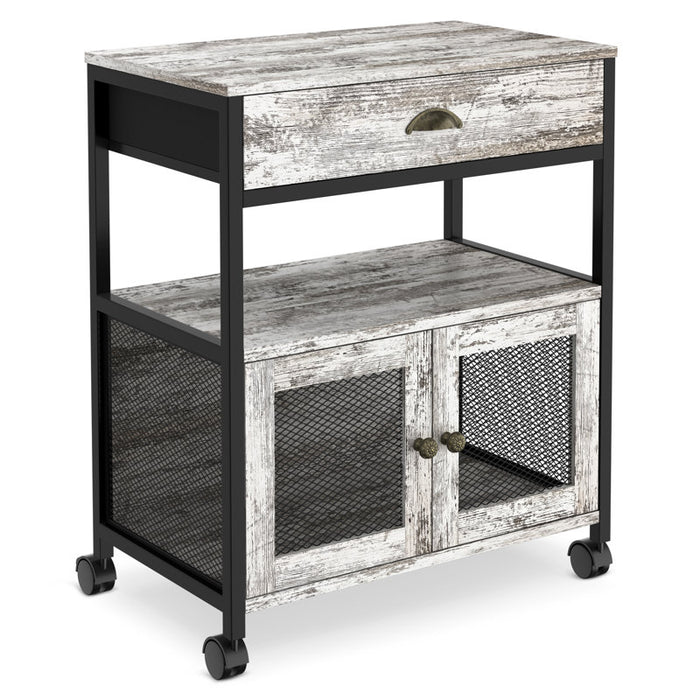 3 Tiers Kitchen Coffee Cart With Drawer - new