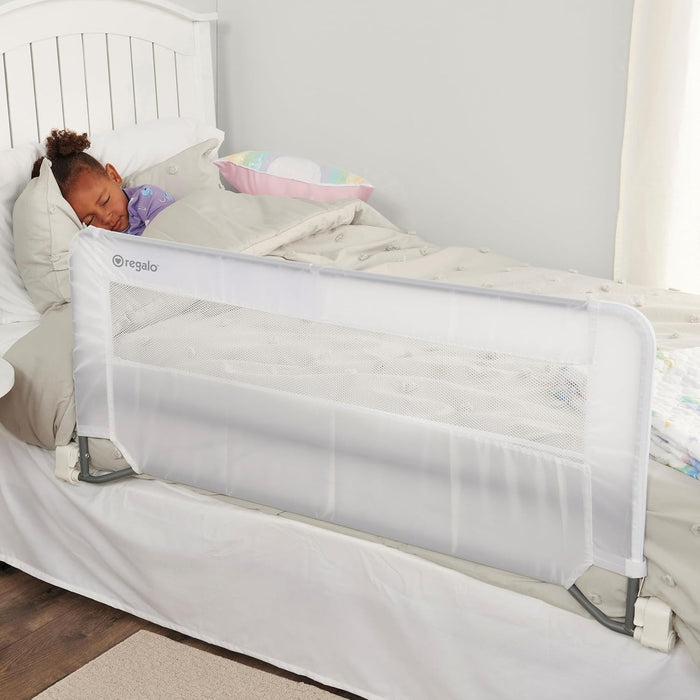 Regalo Swing Down Bed Rail Guard, with Reinforced Anchor Safety System - open_box