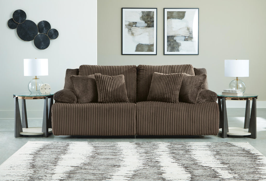 Top Tier Chocolate Top Tier 2-Piece Reclining Sectional Loveseat