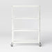 Small 44" 3 Shelf Rolling Metal Bookcase Chalk White - Room Essentials™