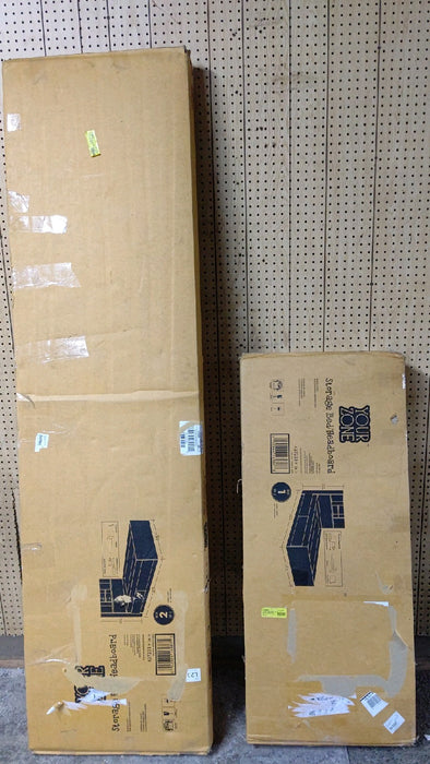 Your Zone kids Storage Bed with Bookcase Headboard, Twin, White Finish - open_box