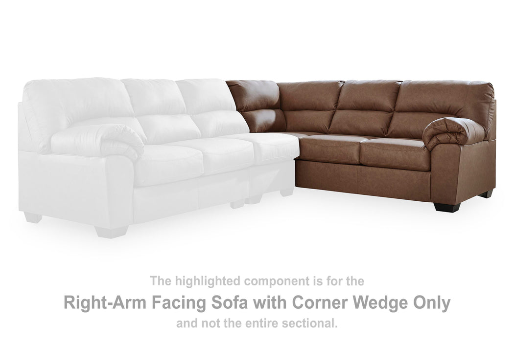 Whitlock Caramel RAF Sofa w/Corner Wedge