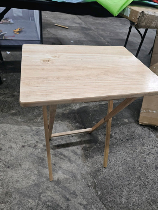 Mainstays Indoor Single Folding TV Tray Table Set of 2 in Natural L19 x W15 x H26inches. - new