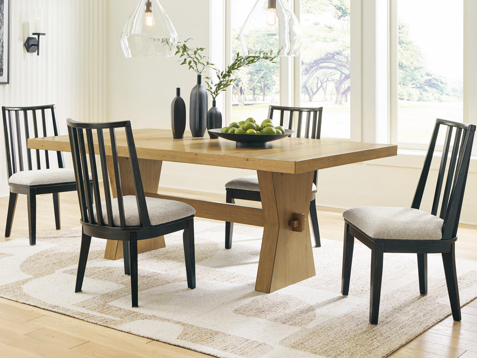 Galliden Light Brown Galliden Dining Table and 4 Chairs