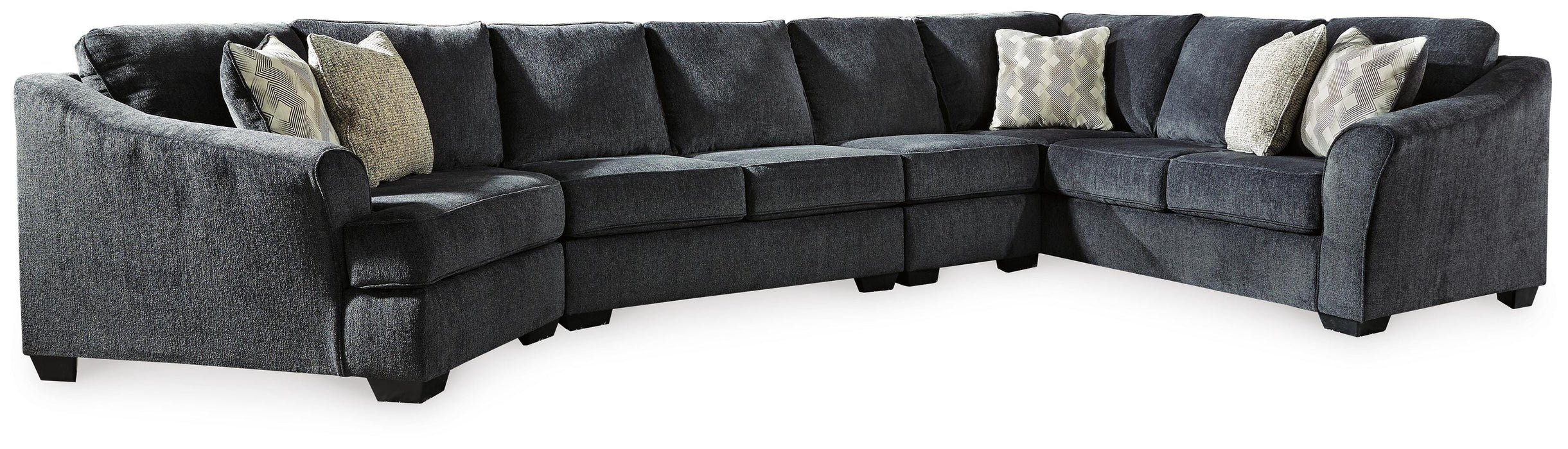 Eltmann Slate Eltmann 4-Piece Sectional with Cuddler