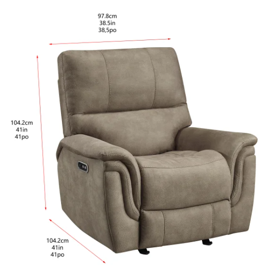 Barcalounger Fabric Power Glider Recliner with Power Headrest - use_like_new