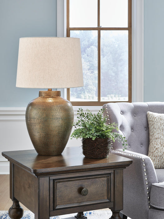 Madney Antique Gold Finish Metal Table Lamp (1/CN)