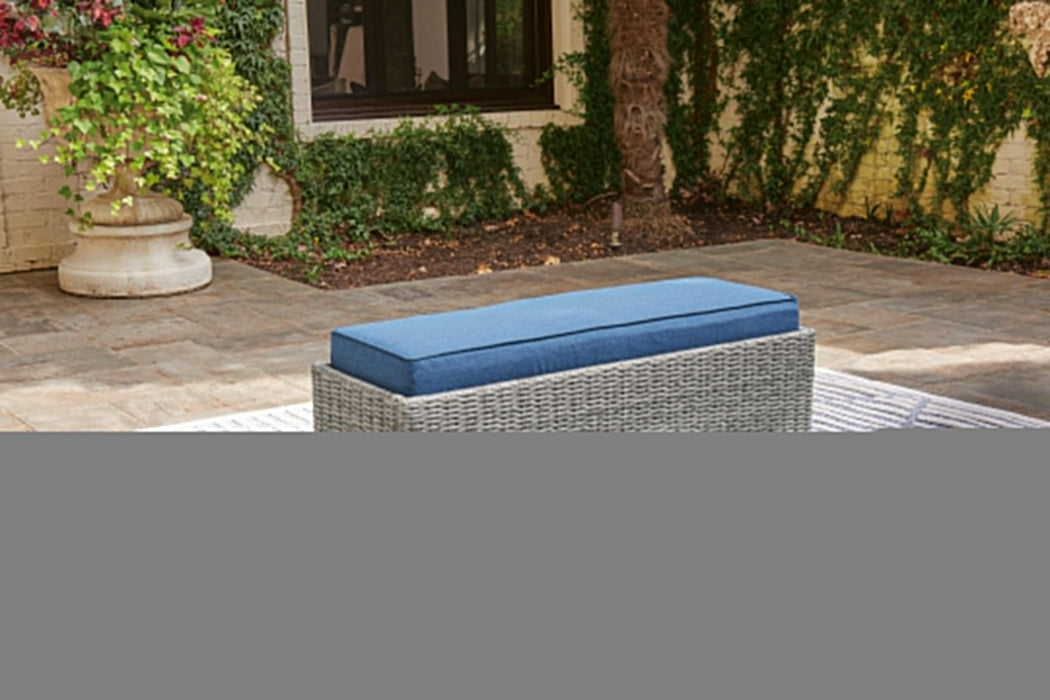 Naples Beach Light Gray Bench with Cushion