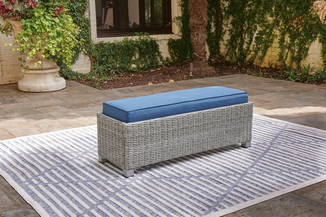 Naples Beach Light Gray Bench with Cushion