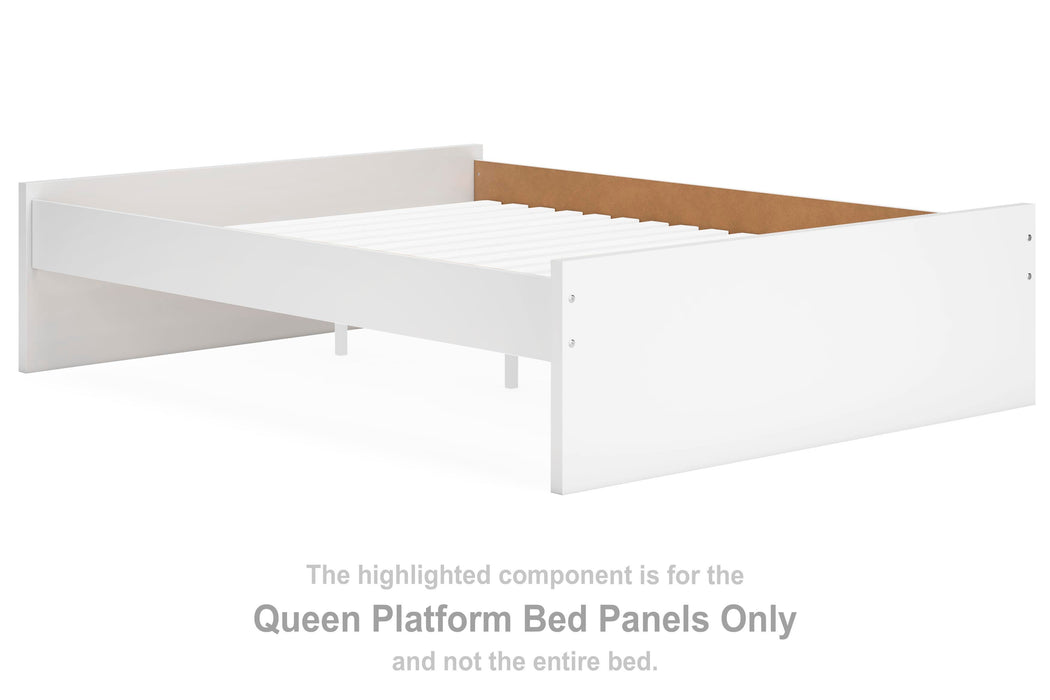 Onita White Queen Platform Bed Panels
