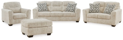 Lonoke Parchment Lonoke Sofa, Loveseat, Chair and Ottoman