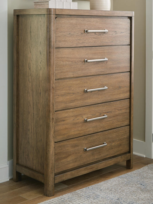 Cabalynn Light Brown Five Drawer Chest