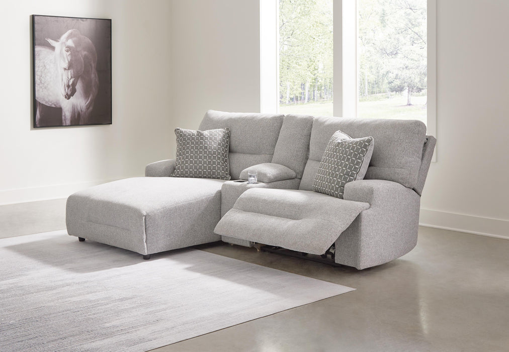 Acklen Place Pewter Acklen Place 3-Piece Power Reclining Sectional Sofa with Chaise