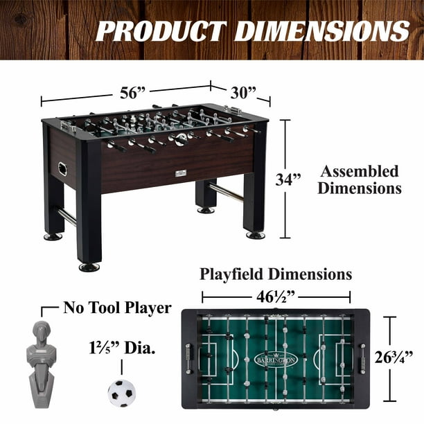 56" Premium Foosball Soccer Table, Furniture Style, by Barrington Billiards Company - open_box