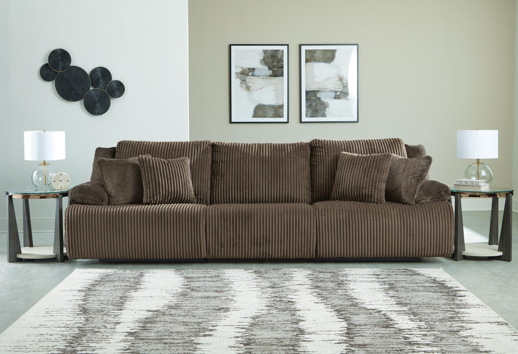 Top Tier Chocolate Top Tier 3-Piece Reclining Sectional Sofa
