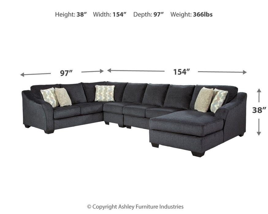 Eltmann Slate Eltmann 4-Piece Sectional with Chaise