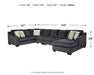 Eltmann Slate Eltmann 4-Piece Sectional with Chaise