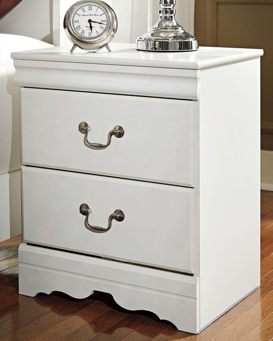 Anarasia White Two Drawer Night Stand