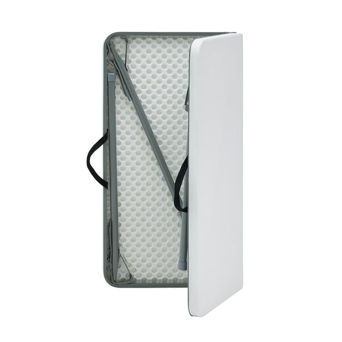 Mainstays 34" Square Resin Fold-in-Half Table, White - new