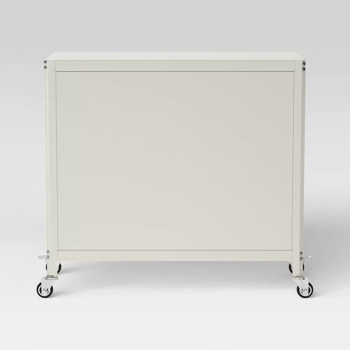 2 Door Metal Rolling Locker Storage Cabinet Chalk White - Room Essentials™