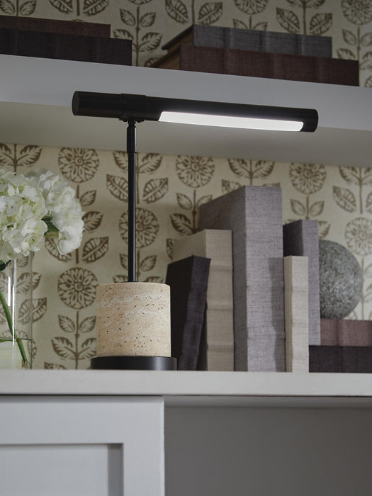 Vinmour Brown/Beige Metal Desk Lamp (1/CN)