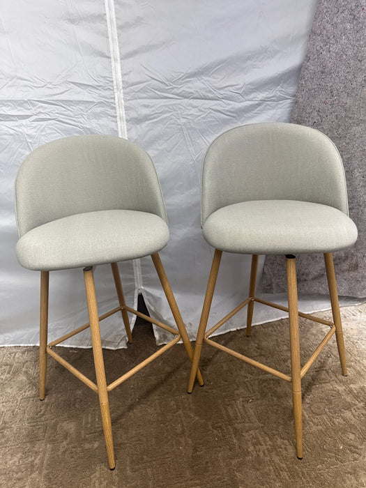 Homy Casa Modern Swivel Counter Stool 2-Piece Set, 26-inch Height Upholstery Barstools Set of 2, Ideal for Kitchen or Counter,Grey - new
