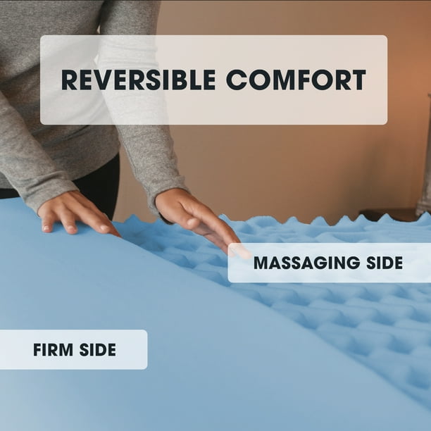 Mainstays 1.5” 7-Zone Reversible Memory Foam Mattress Topper, Twin-XL - open_box