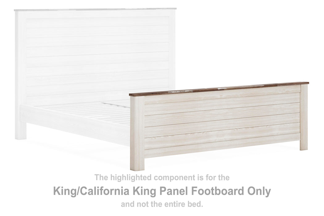 Willowton Whitewash King/Cal King Panel Footboard