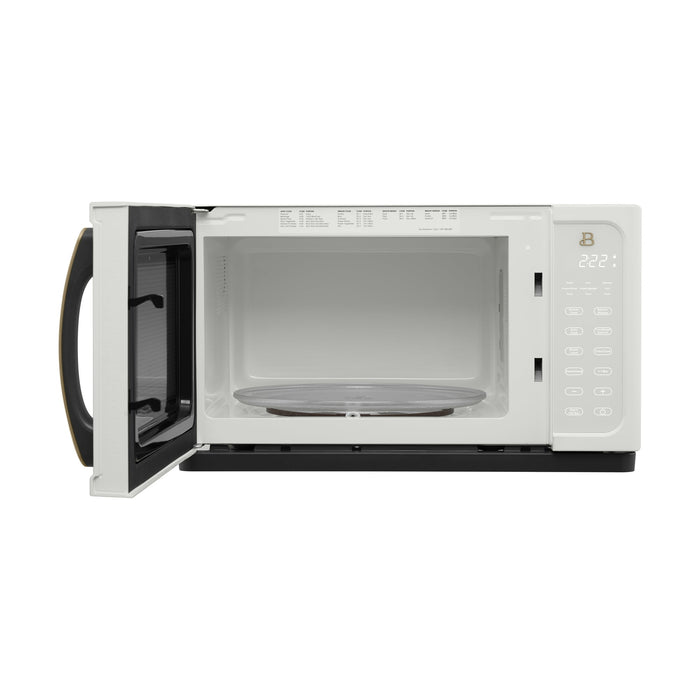 Beautiful 1.1 Cu ft 1000 Watt, Sensor Microwave Oven, White Icing by Drew Barrymore, New - new