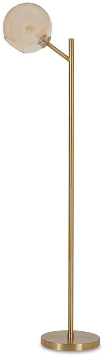 Abanson Amber/Gold Finish Metal Floor Lamp (1/CN)
