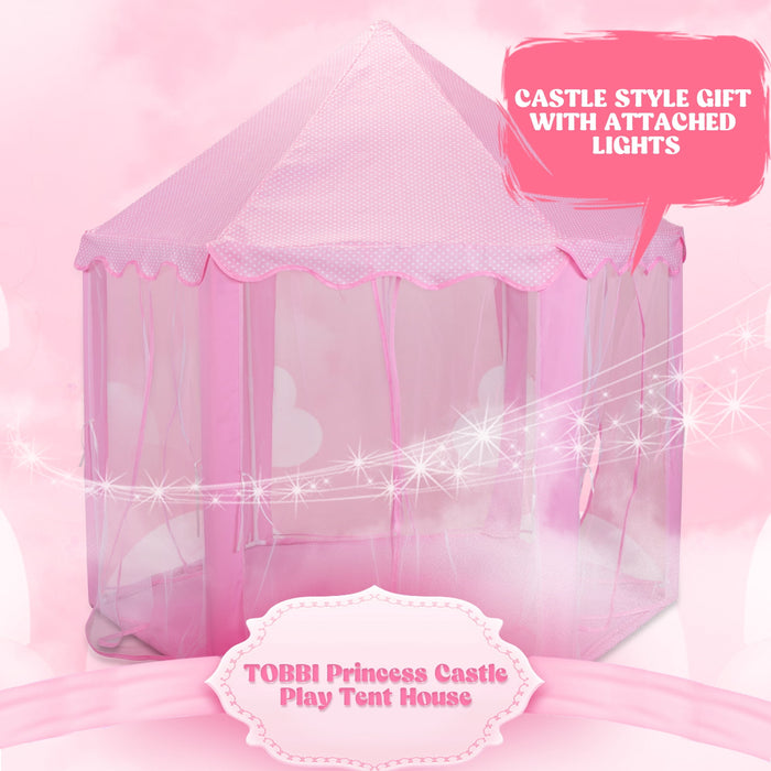TOBBI Princess Castle Play Tent for Girls - Large 55'' x 53'' Playhouse for Indoor and Outdoor Play - new