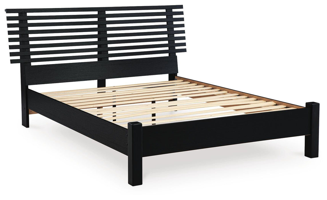 Danziar Black Danziar Queen Slat Panel Bed