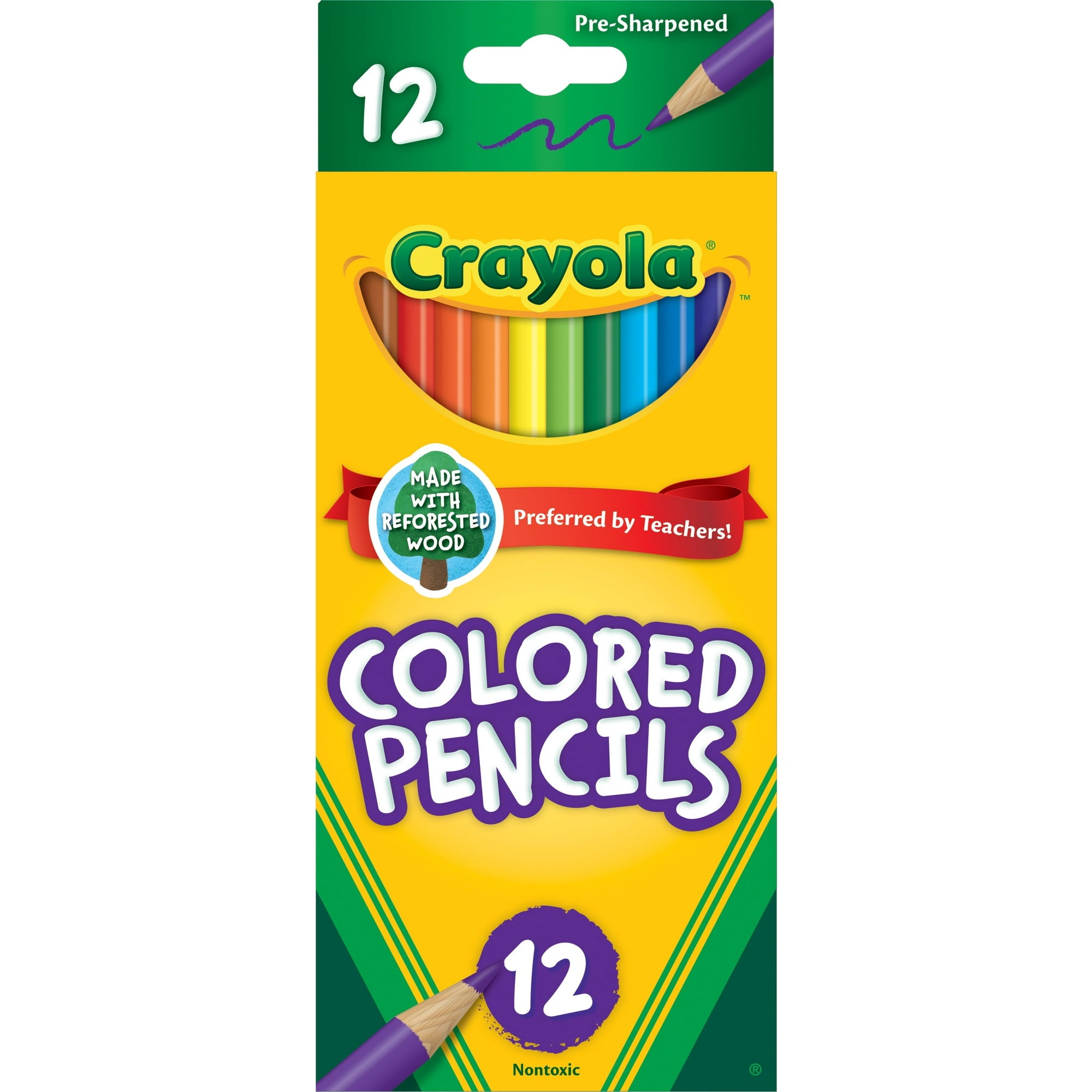 Crayola Colored Pencil Set, 12 Ct, Back to School Supplies for Kids, Classroom Supplies, Teacher Gift - new