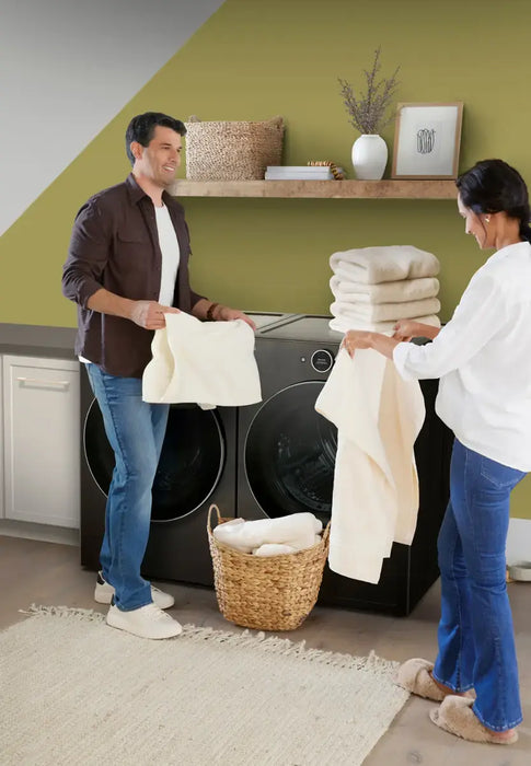 LG - 5.0 Cu. Ft. High-Efficiency Stackable Smart Front Load Washer with Steam and TurboWash 360 - Black Steel - new