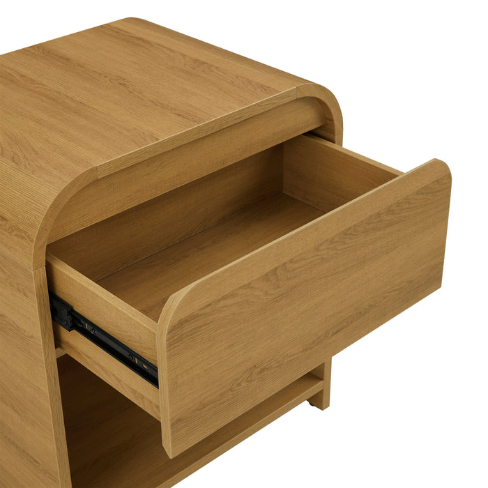 Better Homes & Gardens Juliet Nightstand with USB, Light Honey Finish - new