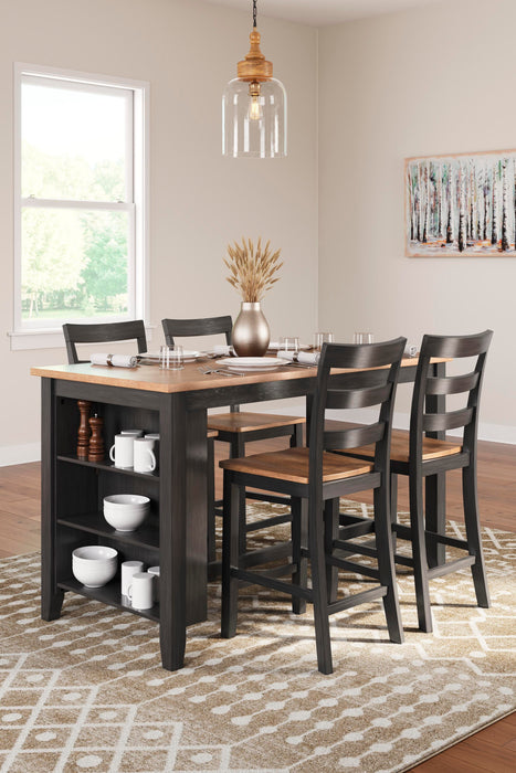 Gesthaven Natural/Brown Gesthaven Counter Height Dining Table and 4 Barstools
