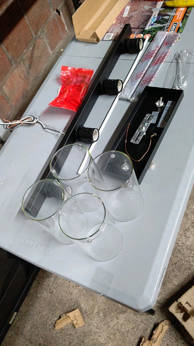 Hampton Bay HD4969A3 4-Lights Matte Black Clear Glass Kitchen Island Chandelier - open_box