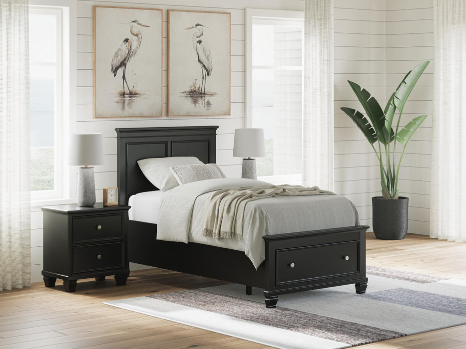 Lanolee Black Lanolee Twin Panel Storage Bed