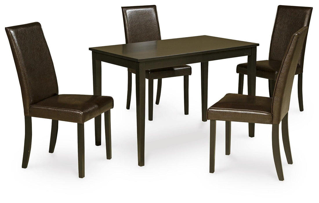 Kimonte Dark Brown Kimonte Dining Table and 4 Chairs