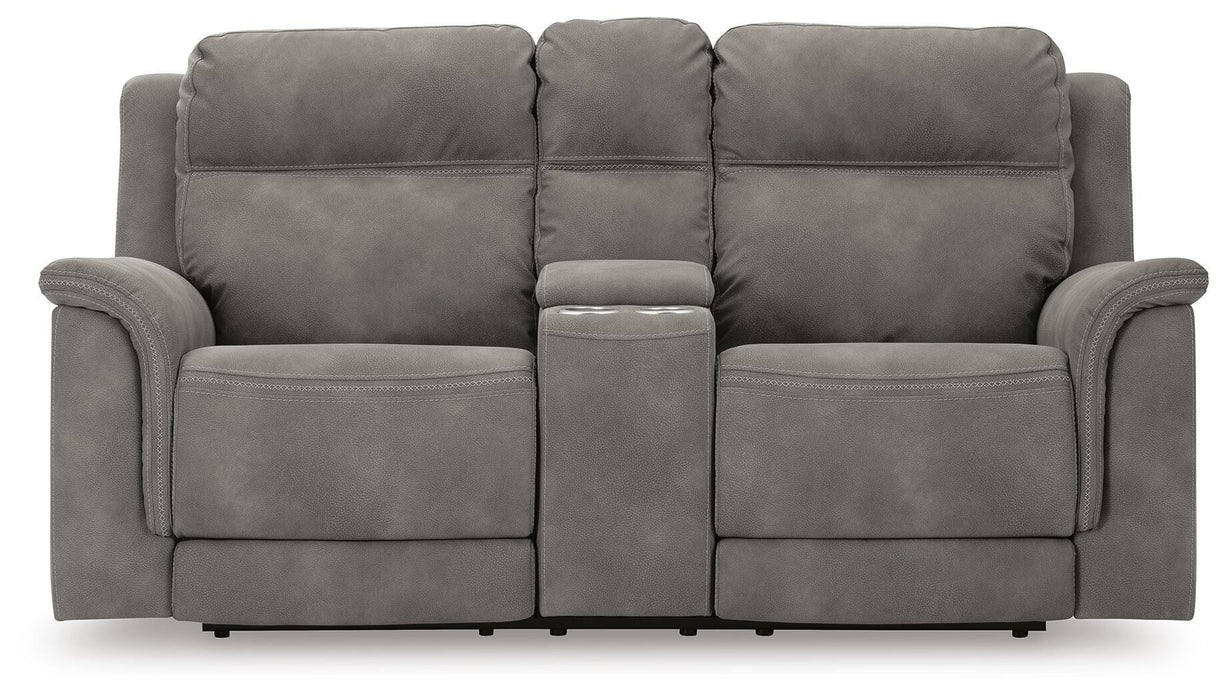 Next-Gen Durapella Slate PWR REC Loveseat/CON/ADJ HDRST