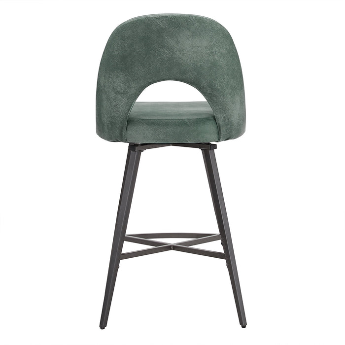 Weston Home Krista 24" Metal Swivel Mid Back Counter Stools, Set of 2, Teal - open_box