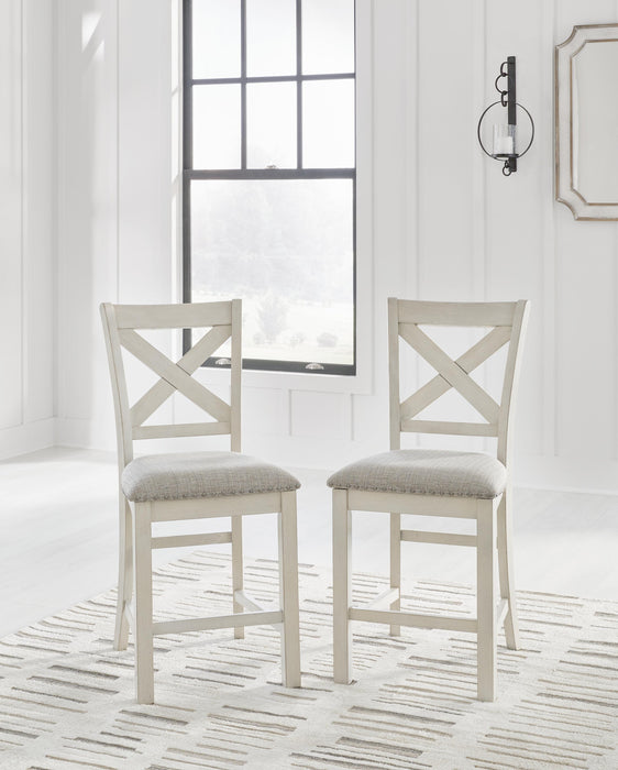 Robbinsdale Antique White Upholstered Barstool (Priced Per Item, Must Order 2, 4, 6, or 8)