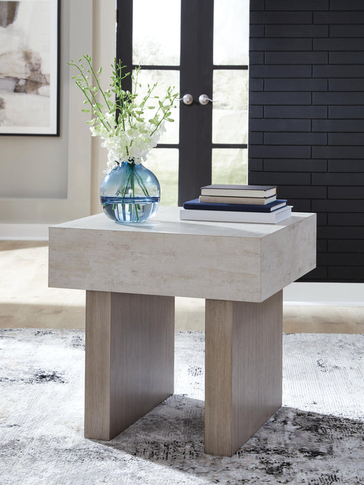 Jorlaina Light Grayish Brown Square End Table