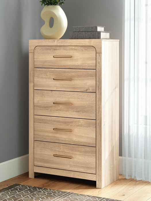 Hollymount Tan Five Drawer Chest